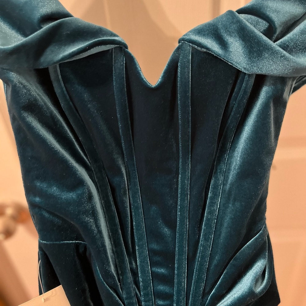 Bella and Bloom Teal Velvet Dress - Picture 5 of 5